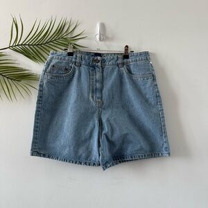 Vintage 90s Classic Blue Denim High Waist Mom Shorts Size 12